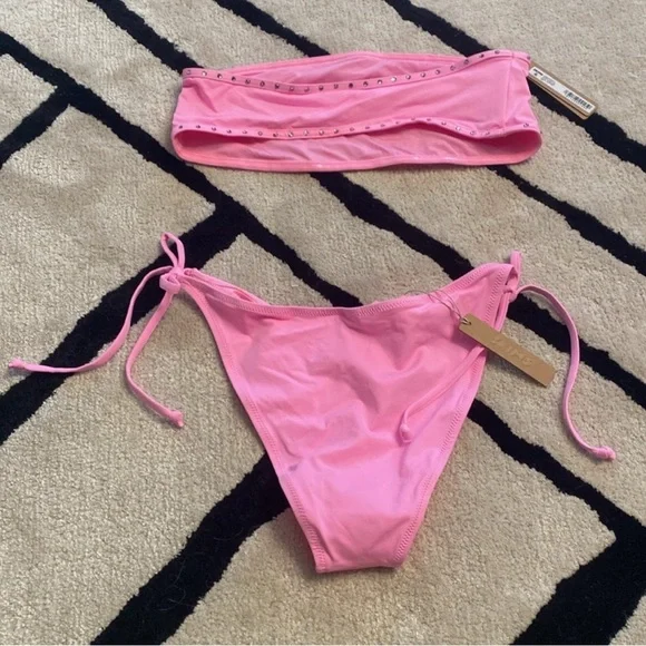 NWT! Skims Rhinestone Swim Bandeau Bikini Top & Recycled Swim
Dippy Tie - Picture 2 of 2